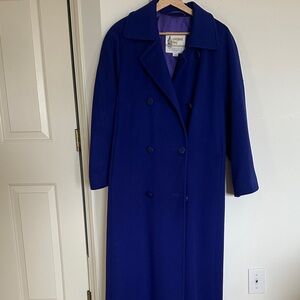 Royal Blue Double Breasted Long Coat